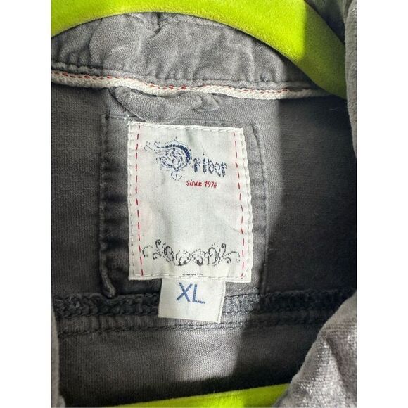 Rare Driver Velour Denim Construction Acid Washed Effect Jacket Size XL Gray - Picture 4 of 14